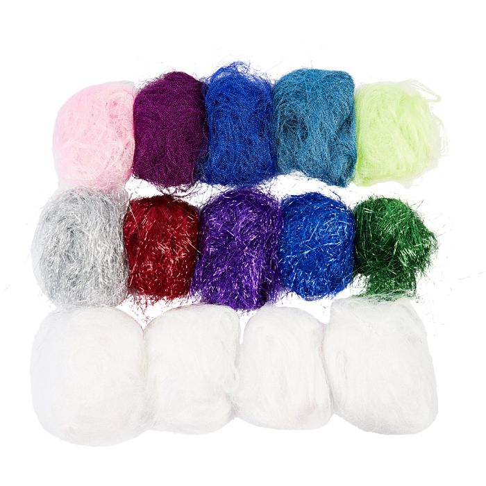 Fibres plastique, ass. de couleurs, 500 gr/ 1 Pq.