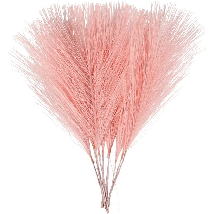 Plumes artificielles, L : 15 cm, L : 8 cm, rose clair, 10 pièces/ 1 Pq.