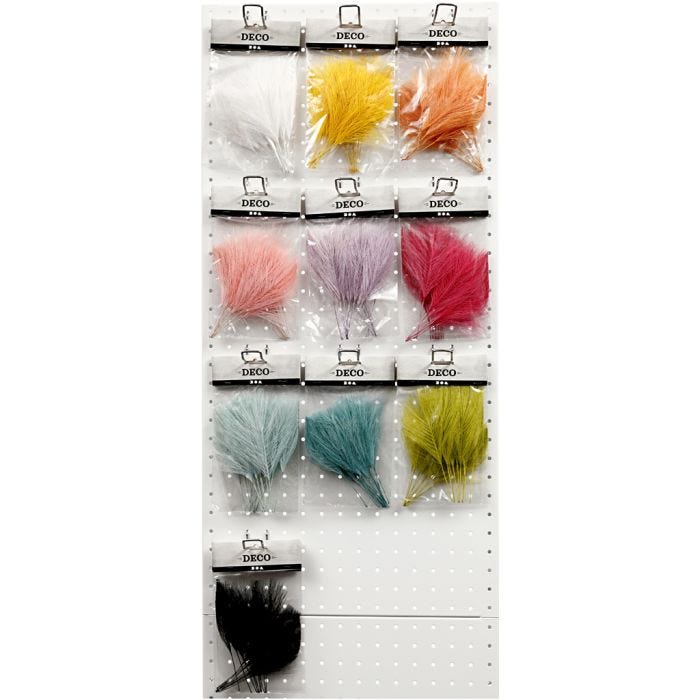 Plumes artificielles, 15 cm, 8 cm, ass. de couleurs, 10x10Pq./ 1 Pq.