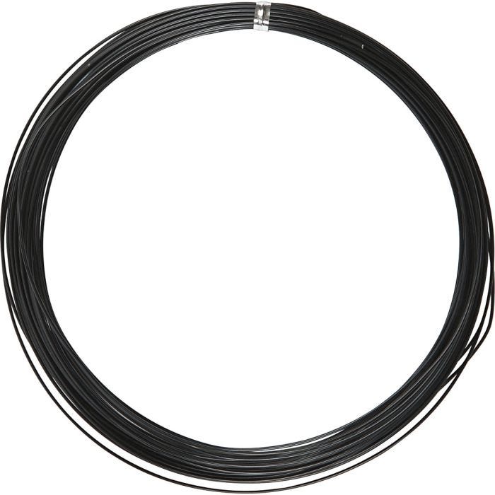 Fil d'aluminium, rond, 1 mm, noir, 16m/ 1 rouleau