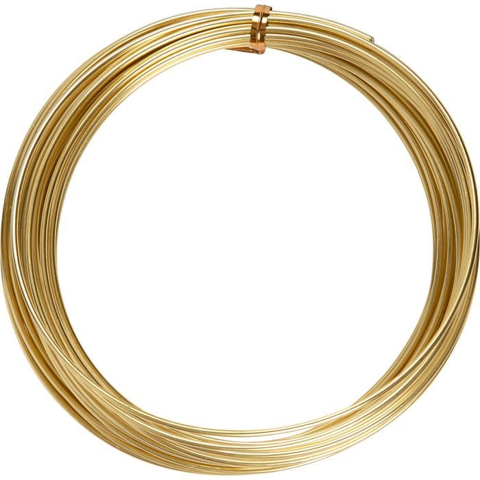 Fil d'aluminium, rond, ép. 2 mm, or, 10 m/ 1 rouleau