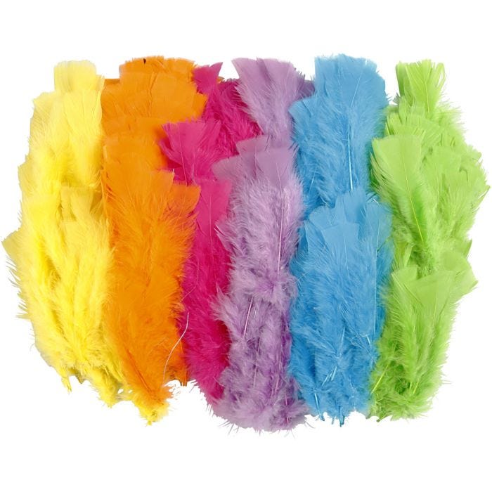 Plumes, 11-17 cm, ass. de couleurs, 144boule/ 1 Pq.