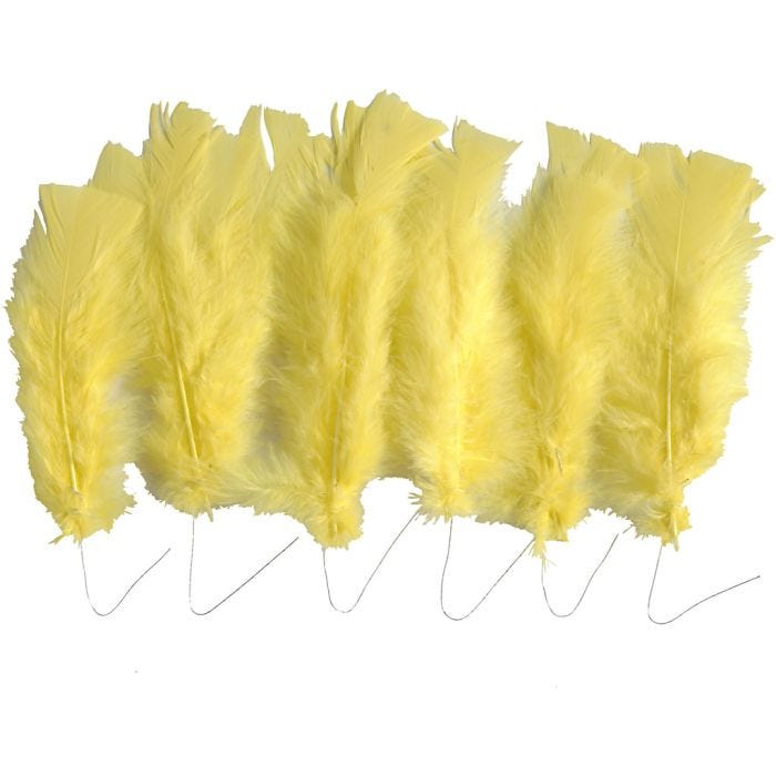 Plumes, 11-17 cm, jaune, 18boule/ 1 Pq.