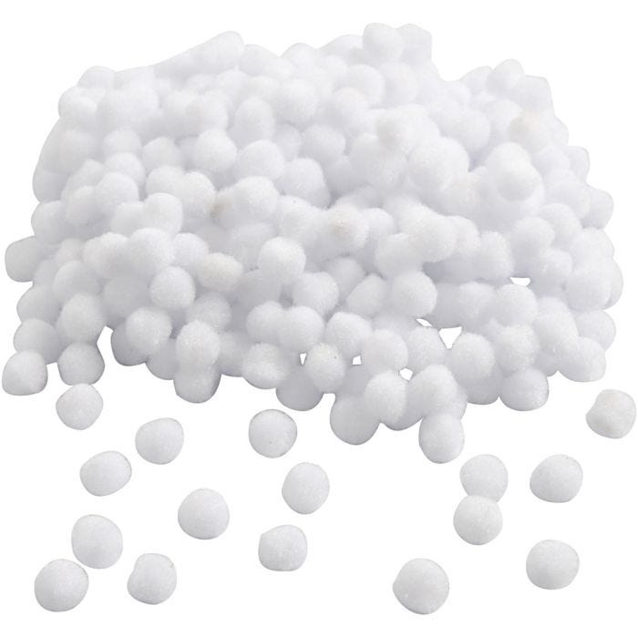 Pompons, 10 mm, blanc, 450pièces/ 1 Pq.