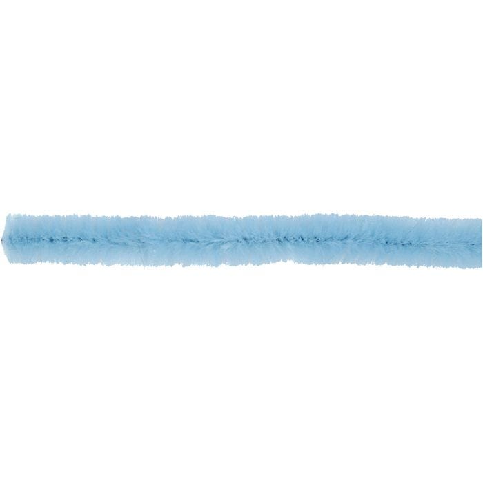 Fil chenille, 30 cm, 6 mm, bleu, 50pièces/ 1 Pq.