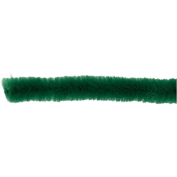 Fil chenille, 30 cm, 15 mm, vert foncé, 15pièces/ 1 Pq.