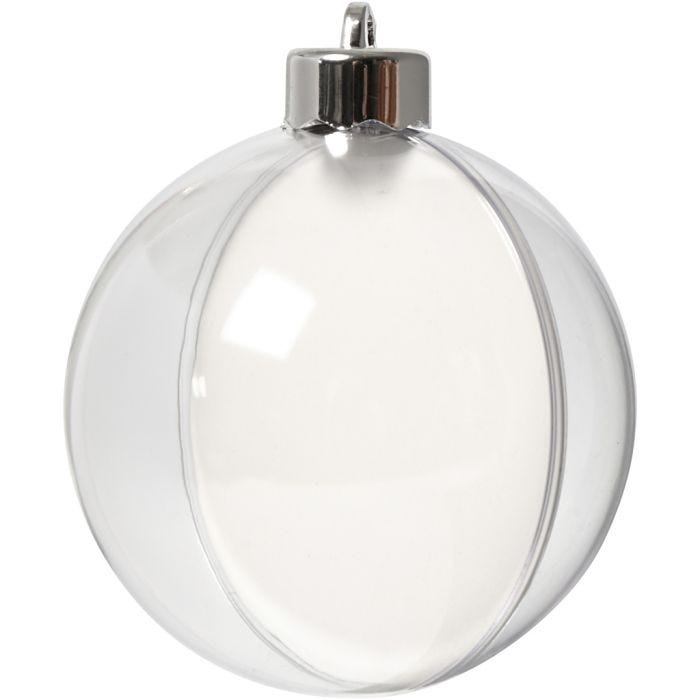 Boule à décorer, d 8 cm, transparent, 5pièces/ 1 Pq.