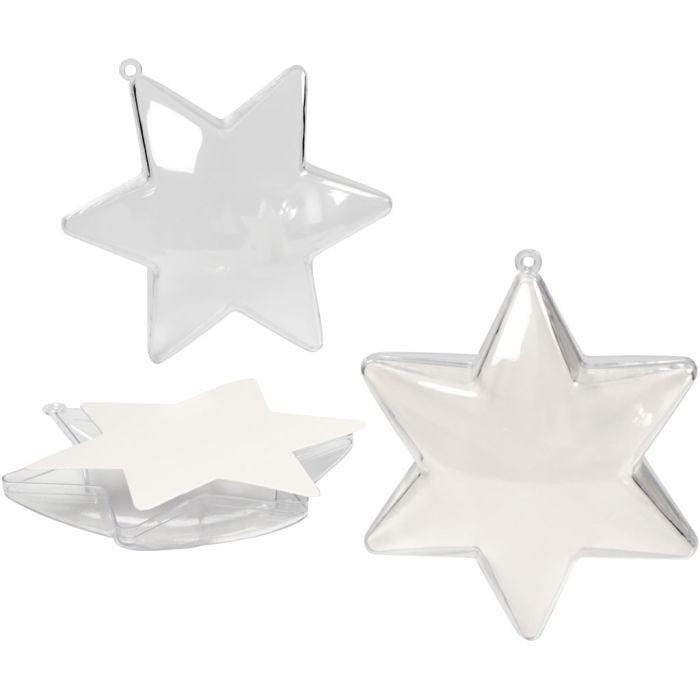 Étoile-déco, H : 10 cm, transparent, 5pièces/ 1 Pq.