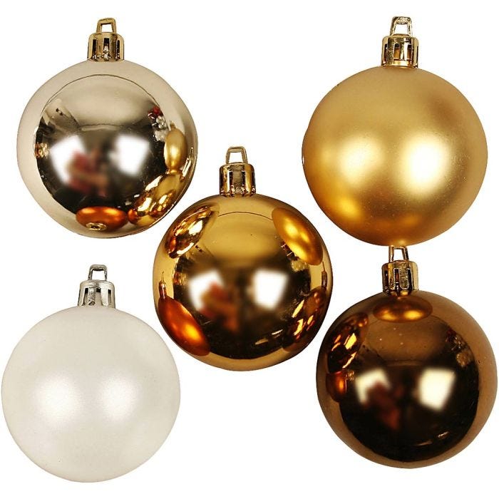 Boules de Noël, 6 cm, or, 20pièces/ 1 Pq.