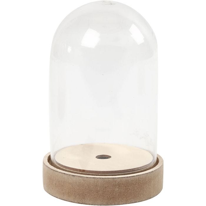 Cloche sur socle en bois, 12,5 cm, 8 cm, 1 Pq.