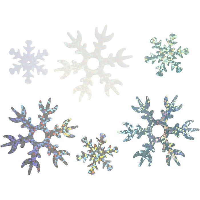 Paillettes, 25+45 mm, bleu clair, argent, blanc, 30gr/ 1 Pq.