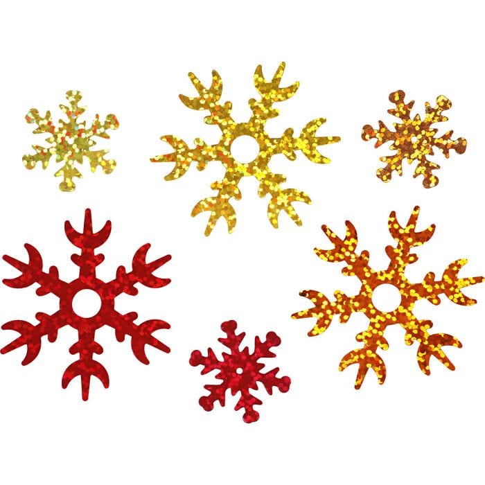 Paillettes, 25+45 mm, copper, or, rouge, 30gr/ 1 Pq.