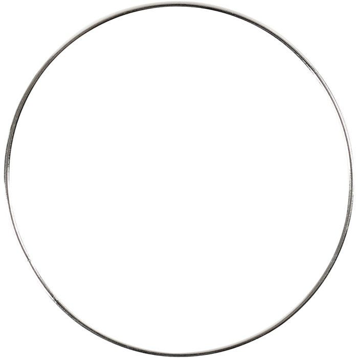 Anneau métallique, 7 cm, 1,5 mm, argent, 10pièces/ 1 Pq.
