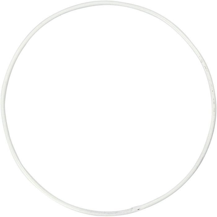 Anneau métallique, d 10 cm, ép. 2 mm, blanc, 10pièces/ 1 Pq.