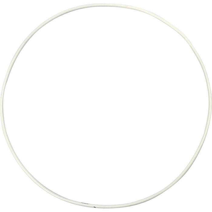 Anneau métallique, d 20 cm, ép. 3 mm, blanc, 5pièces/ 1 Pq.