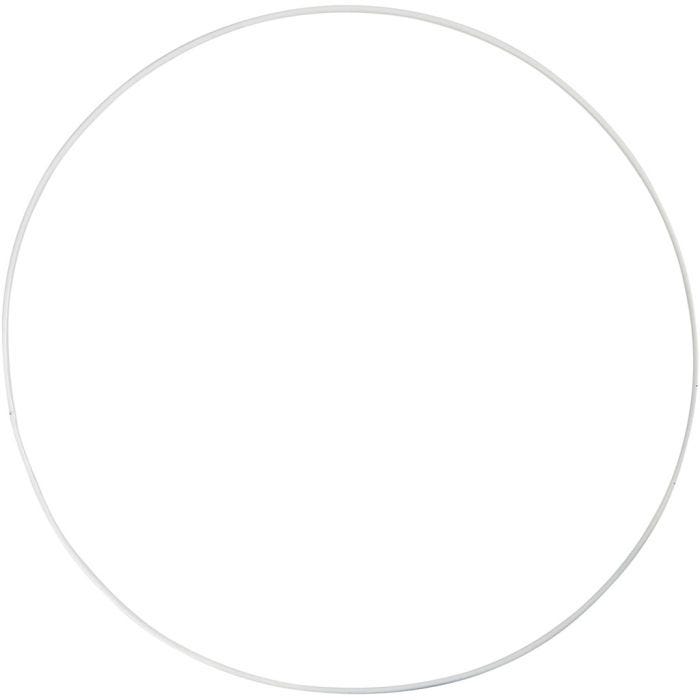 Anneau métallique, d 30 cm, ép. 3 mm, blanc, 5pièces/ 1 Pq.