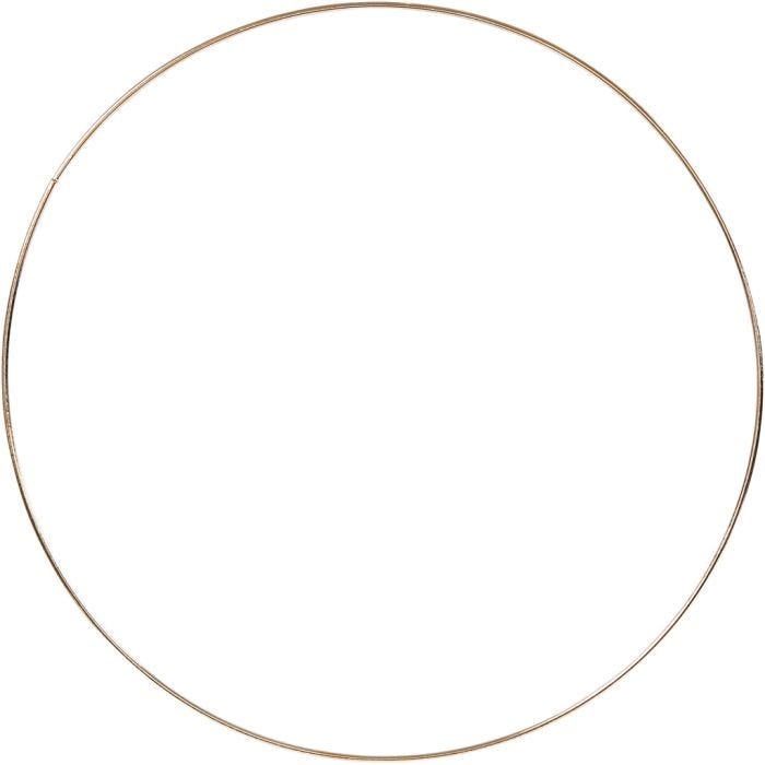 Anneau métallique, 30 cm, 3 mm, or, 1 pièce
