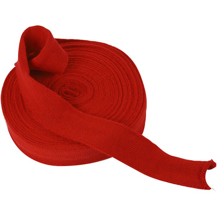 Tricot tubulaire, L : 40 mm, rouge cerise, 10 m/ 1 rouleau