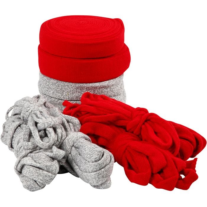 Tricot tubulaire, 10-40 mm, Le contenu peut varier , gris, rouge, 50m/ 1 Pq.