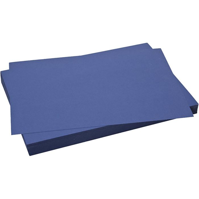 Papier Cartonné, feuille 50x70 cm, 270 gr, bleu foncé, 10 flles/ 1 Pq.