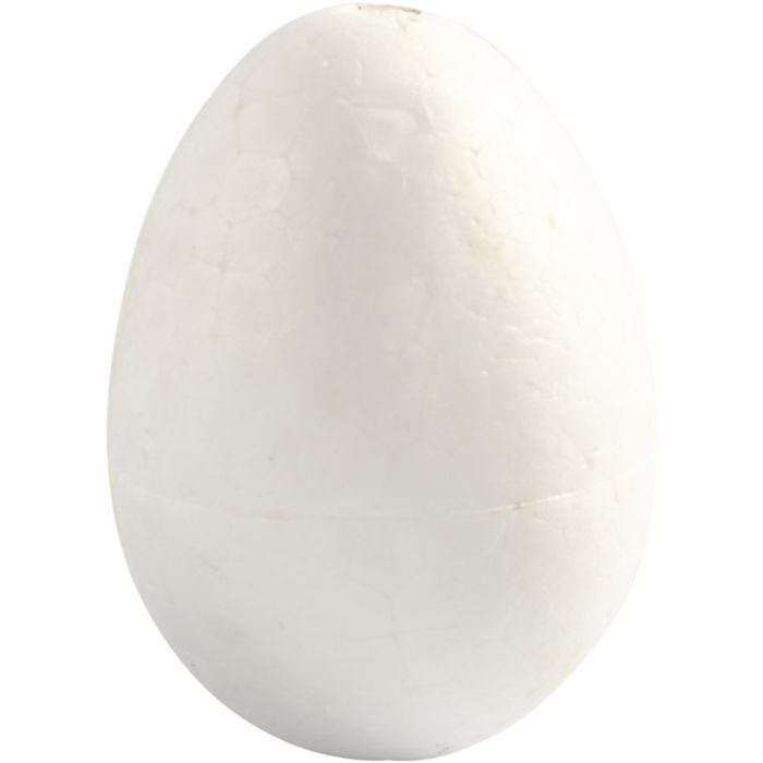Oeufs en polystyrène, 6 cm, blanc, 5pièces/ 1 Pq.
