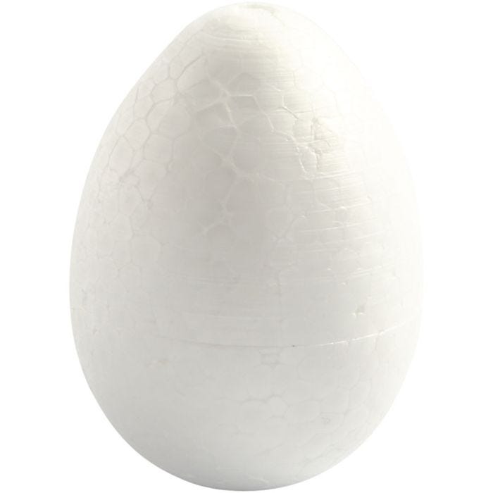 Oeufs en polystyrène, H : 10 cm, blanc, 5pièces/ 1 Pq.