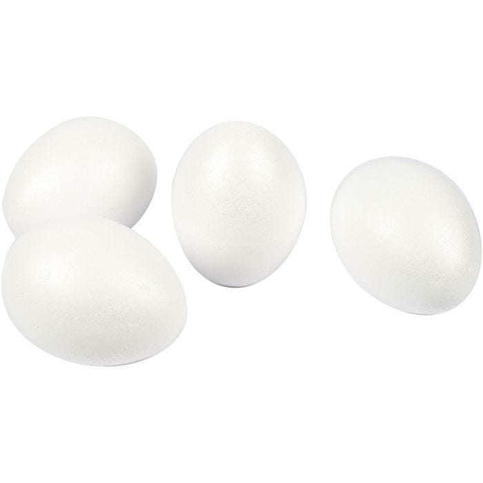 Oeufs en polystyrène, H : 10 cm, blanc, 25pièces/ 1 Pq.