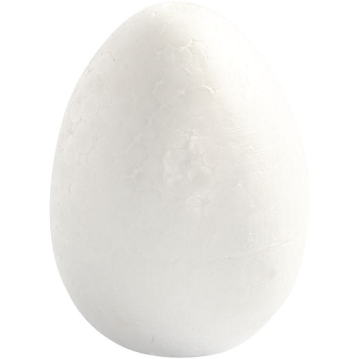 Oeufs en polystyrène, H : 8 cm, blanc, 5pièces/ 1 Pq.