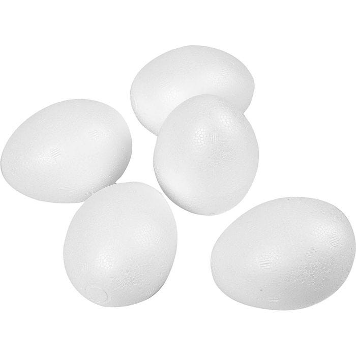 Oeufs en polystyrène, H : 8 cm, blanc, 50pièces/ 1 Pq.