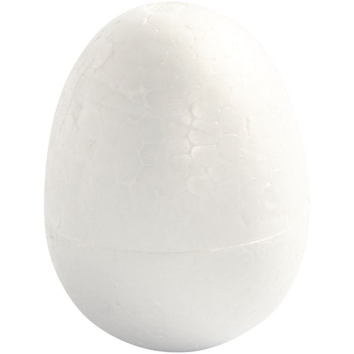 Oeufs en polystyrène, H : 7 cm, blanc, 5pièces/ 1 Pq.