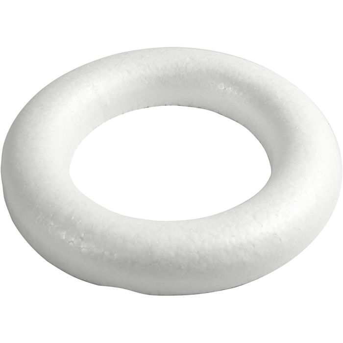 Anneaux avec dos plat, dim. 30 cm, ép. 40 mm, blanc, 1 pièce