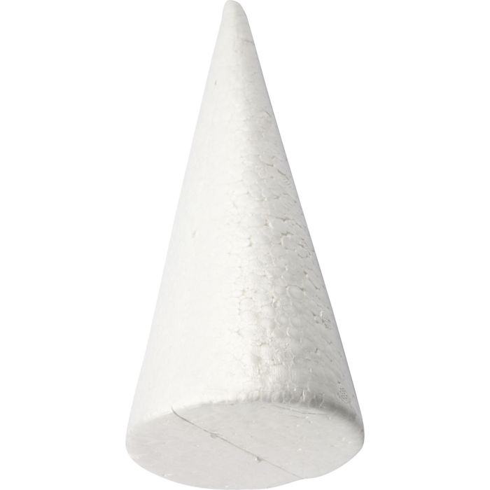 Cônes en polystyrène, 25 cm, 10 cm, blanc, 1 pièce