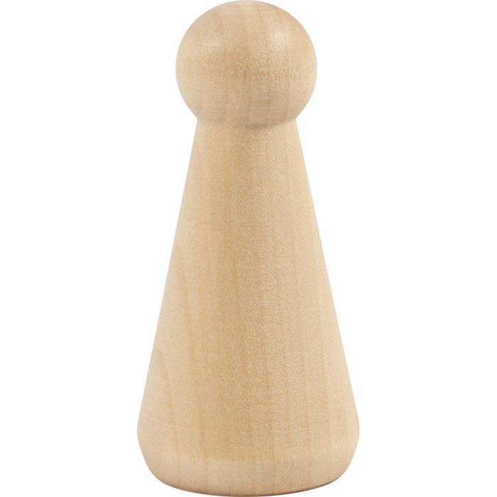 Corps de figurine en bois, Forme conique, H : 8 cm, 3 pièces/ 1 Pq.