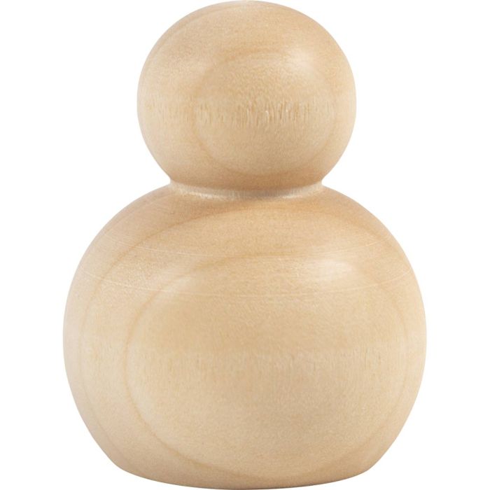 Corps de figurine en bois, Rond, H : 5 cm, 5 pièces/ 1 Pq.
