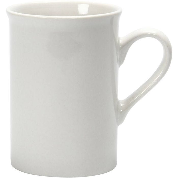 Tasse, H : 10 cm, d 7,4 cm, blanc, 2pièces/ 1 Pq.
