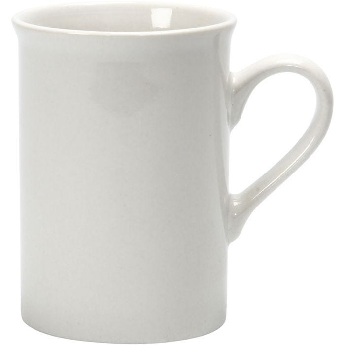 Tasse, H : 10 cm, d 7,4 cm, 245 ml, blanc, 1 pièce