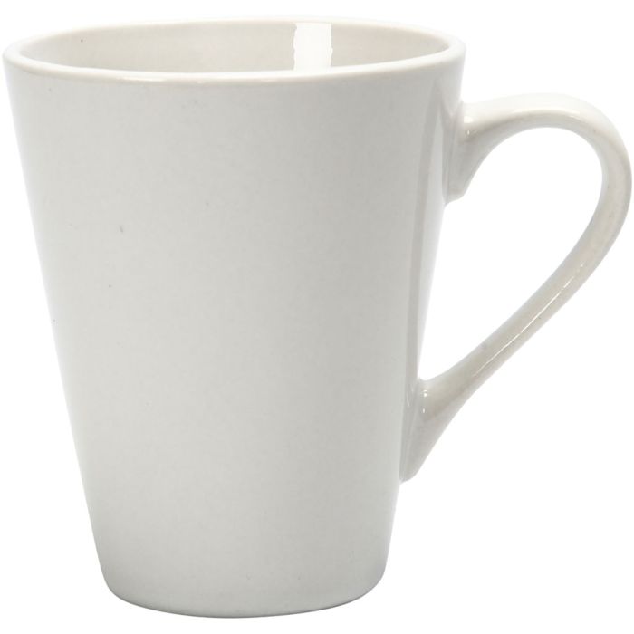 Tasse, H : 10 cm, d 5-8 cm, 250 ml, blanc, 1 pièce