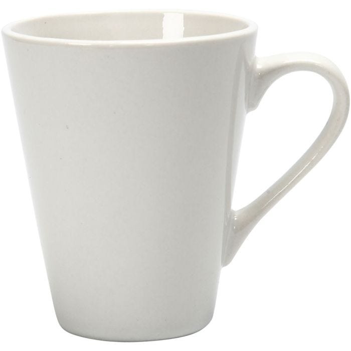 Tasse, H : 10 cm, d 5-8 cm, 250 ml, blanc, 12pièces/ 1 Pq.