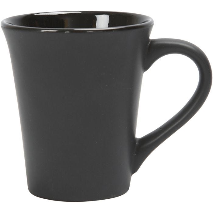 Tasse, H : 10 cm, d 5,9-8,7 cm, 300 ml, noir, 12pièces/ 1 Pq.