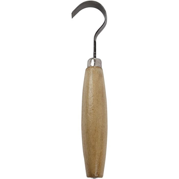 Gouge coudée, L : 16 cm, L : 1,3 cm, d 3 cm, 1 pièce