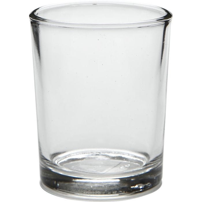 Bougeoir pour bougie chauffe-plat, H : 6,5 cm, d 4,5-5,5 cm, 120 ml, 12pièces/ 1 Pq.