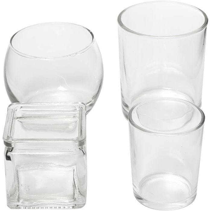 Photophores, H : 5,3-8,4 cm, d 4,5-7,3 cm, Le contenu peut varier , 72pièces/ 1 Pq.
