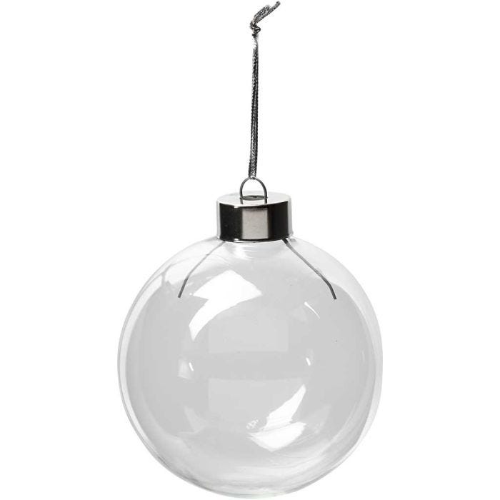 Objet décoratif en verre, H : 8,9 cm, d 7,9 cm, transparent, 6pièces/ 1 Pq.
