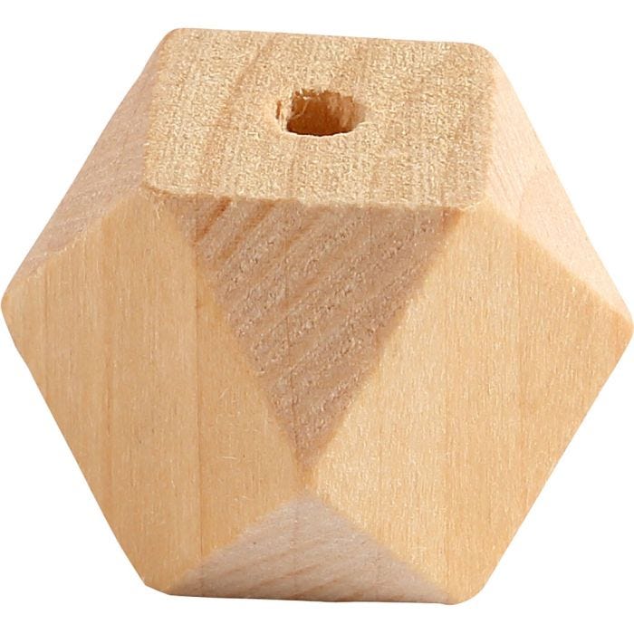 Perle en forme de diamant, L : 20 mm, diamètre intérieur 3 mm, 6pièces/ 1 Pq.
