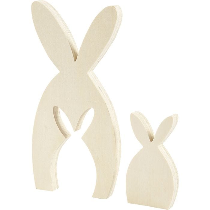 Figurine 2 en 1, Lapins, 11,5+24,5 cm, 2 cm, 6,5+11,5 cm, 1 set