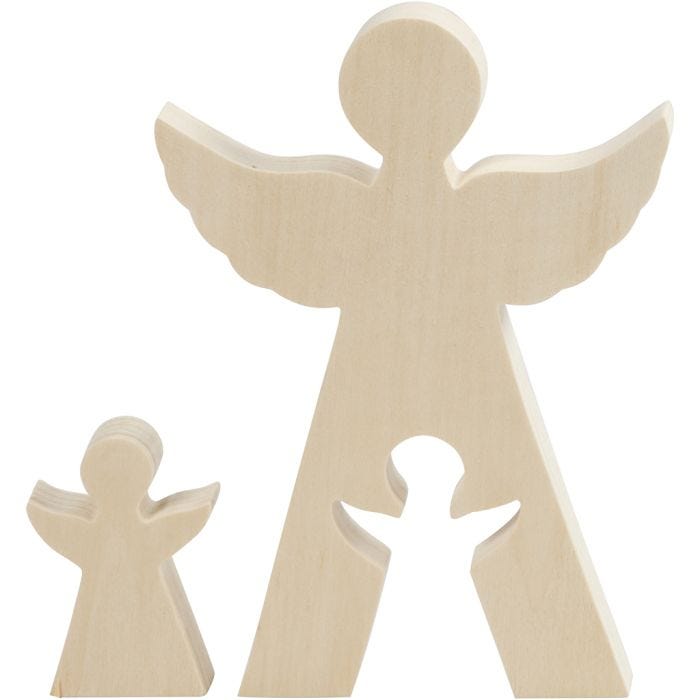Figurine 2 en 1, anges, 7,8+20 cm, 2 cm, 4,5+14,3 cm, 1 set