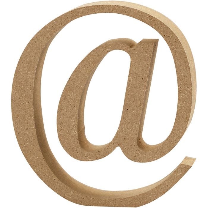 Symbole en MDF, @, 13 cm, 2 cm, 1 pièce