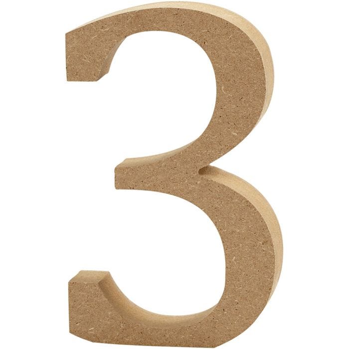 Chiffre, 3, 13 cm, 2 cm, 1 pièce