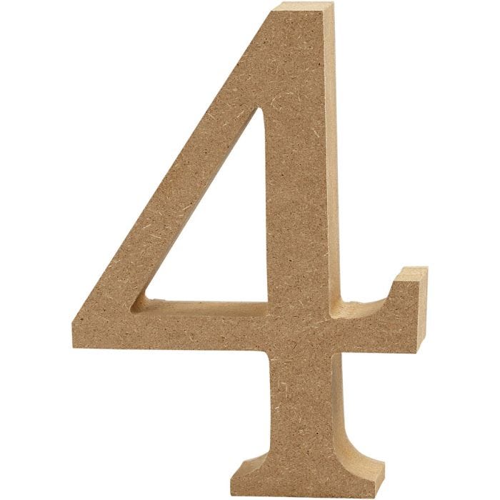 Chiffre, 4, 13 cm, 2 cm, 1 pièce
