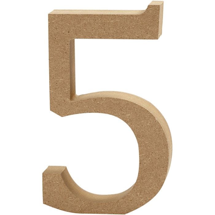 Chiffre, 5, 13 cm, 2 cm, 1 pièce
